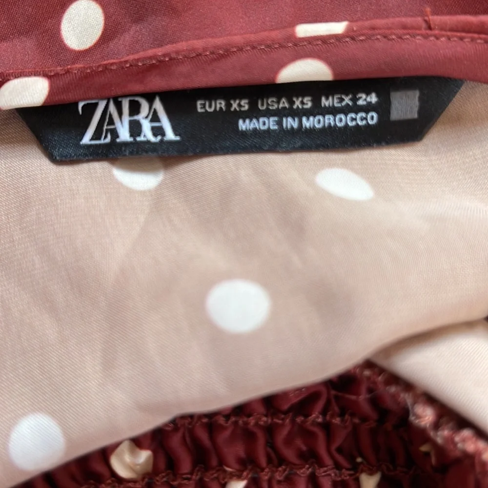 Zara long sleeve crop top. Cognac. Size XS - Picture 4 of 4